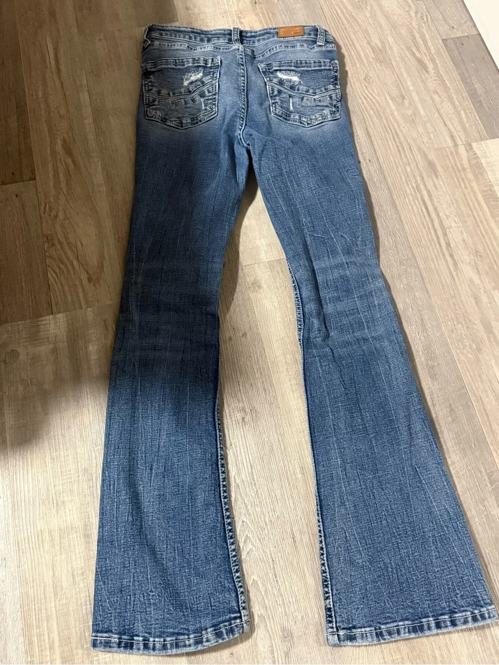 BKE Kids Blue Distressed Bootcut  Jeans